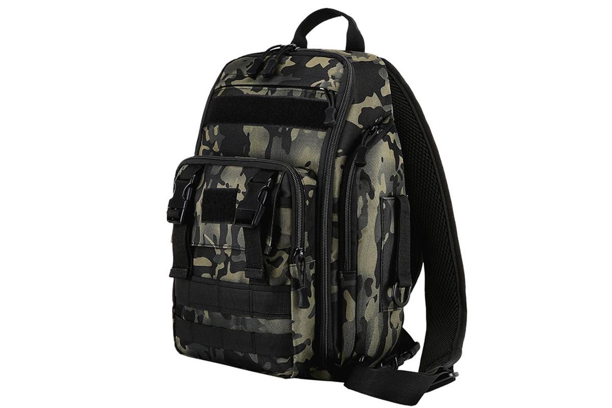 Fishing Tackle Backpack With Rod Holder Outdoor Shoulder Fishing Gear Bags - Green - Image 1