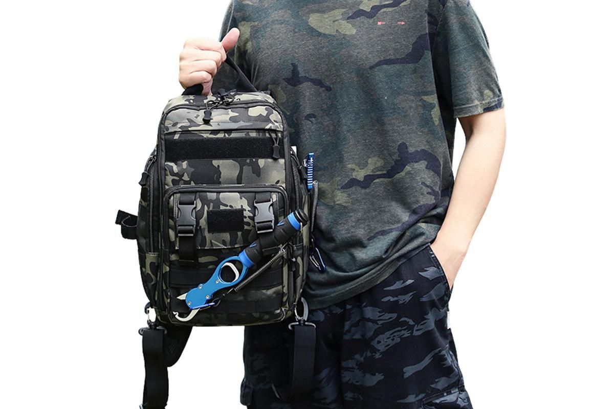 Fishing Tackle Backpack With Rod Holder Outdoor Shoulder Fishing Gear Bags - Green - Image 6