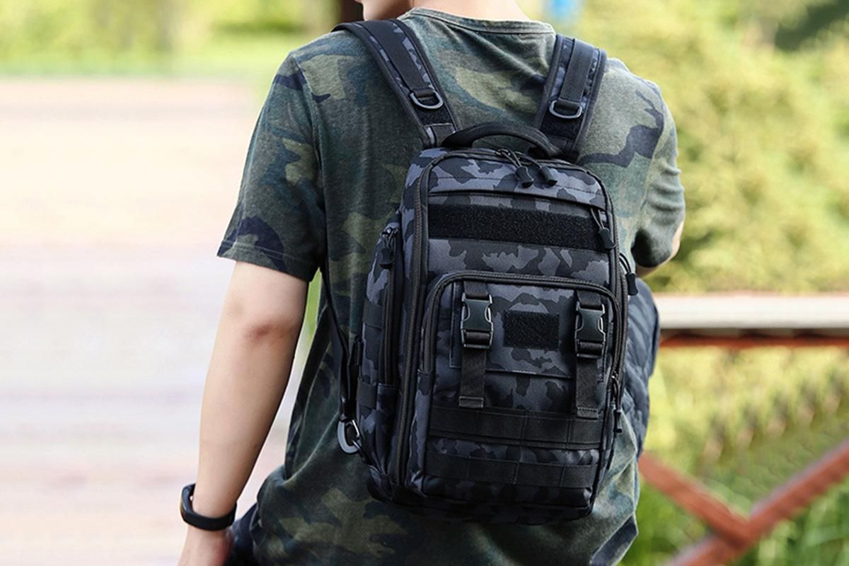 Fishing Tackle Backpack With Rod Holder Outdoor Shoulder Fishing Gear Bags - Deep Blue - Image 6