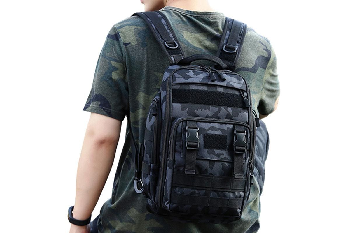 Fishing Tackle Backpack With Rod Holder Outdoor Shoulder Fishing Gear Bags - Deep Blue - Image 8