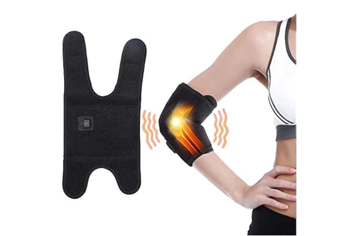 Heated Elbow Brace Adjustable Heating Elbow Wrap Pad With 3 Level Temperature Setting Hot Therapy for Tendonitis - Black - Image 1