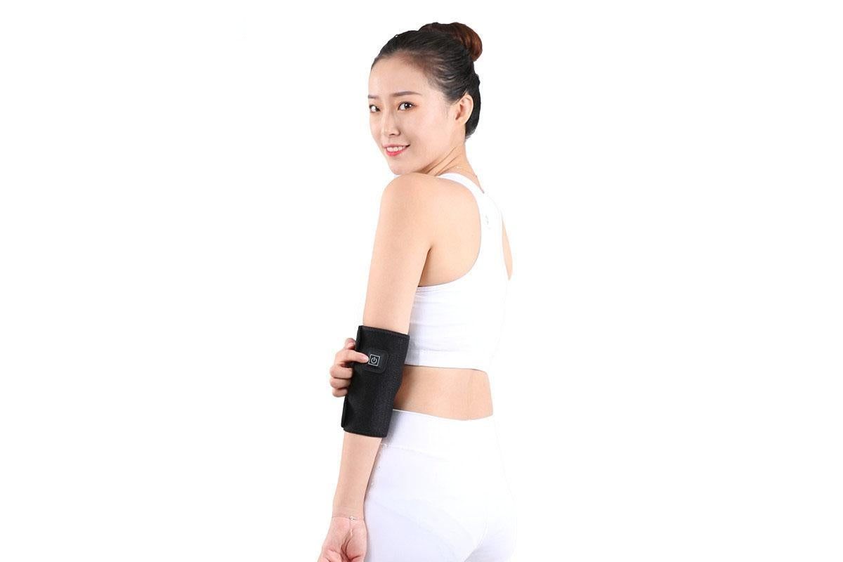 Heated Elbow Brace Adjustable Heating Elbow Wrap Pad With 3 Level Temperature Setting Hot Therapy for Tendonitis - Black - Image 2