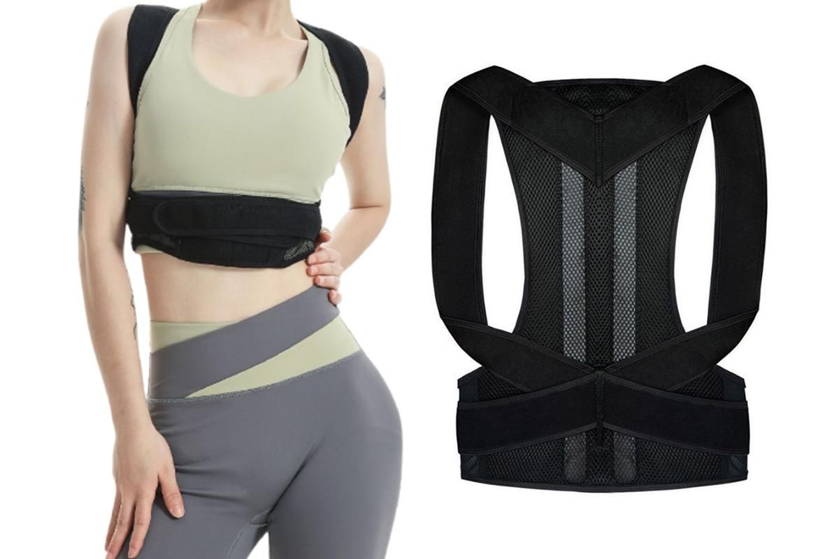 Hook and Loop Shoulder Support Brace Belt Back Posture Correctors -XL - Image 7