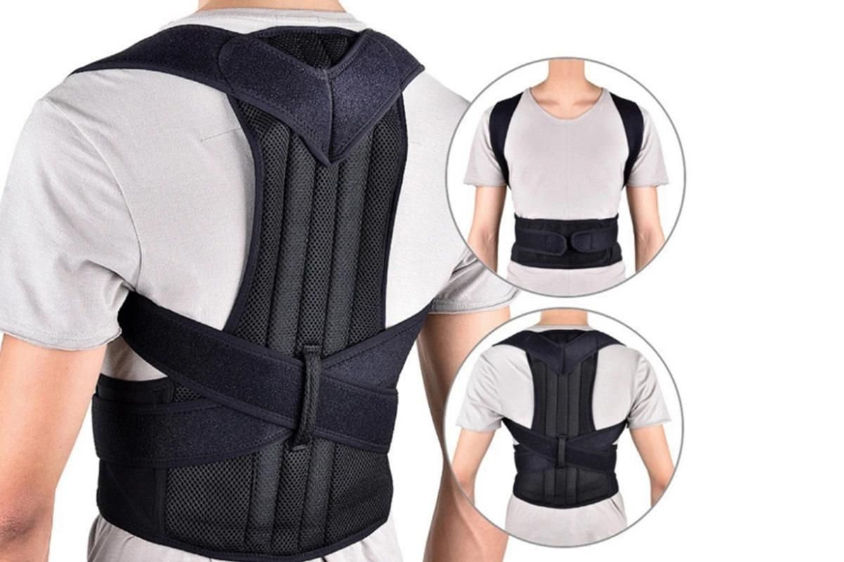 Hook and Loop Shoulder Support Brace Belt Back Posture Correctors -M - Image 3