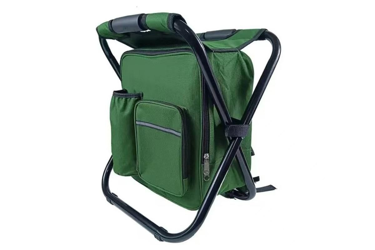 Portable Cooler Stool Multi-Function Folding Fishing Chair - Green - Image 2