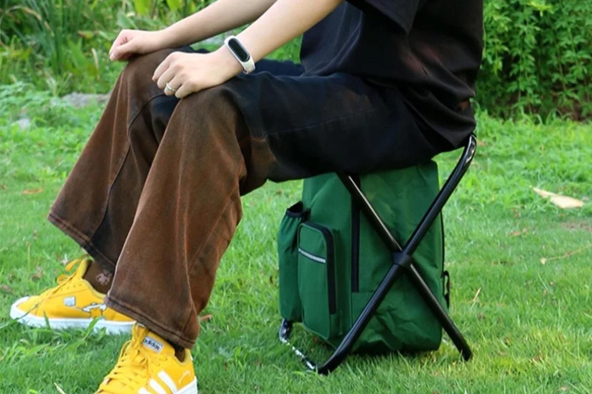 Portable Cooler Stool Multi-Function Folding Fishing Chair - Green - Image 6