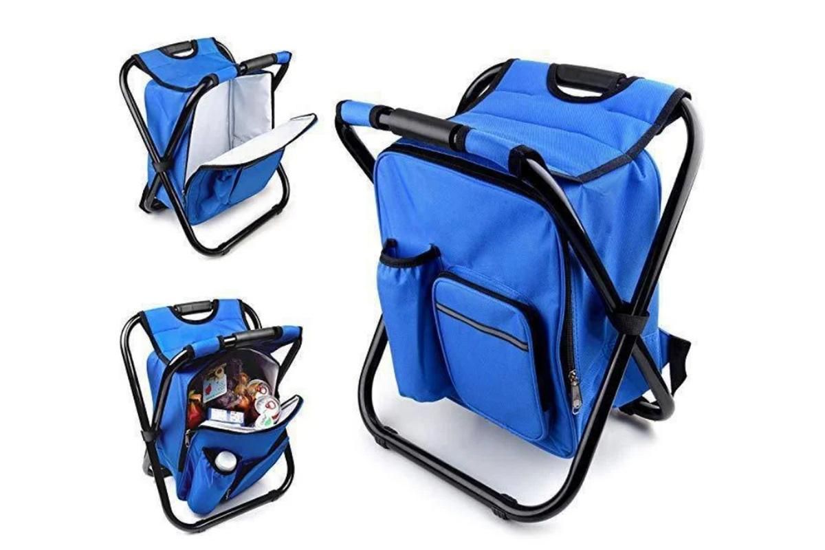 Portable Cooler Stool Multi-Function Folding Fishing Chair - Blue - Image 3