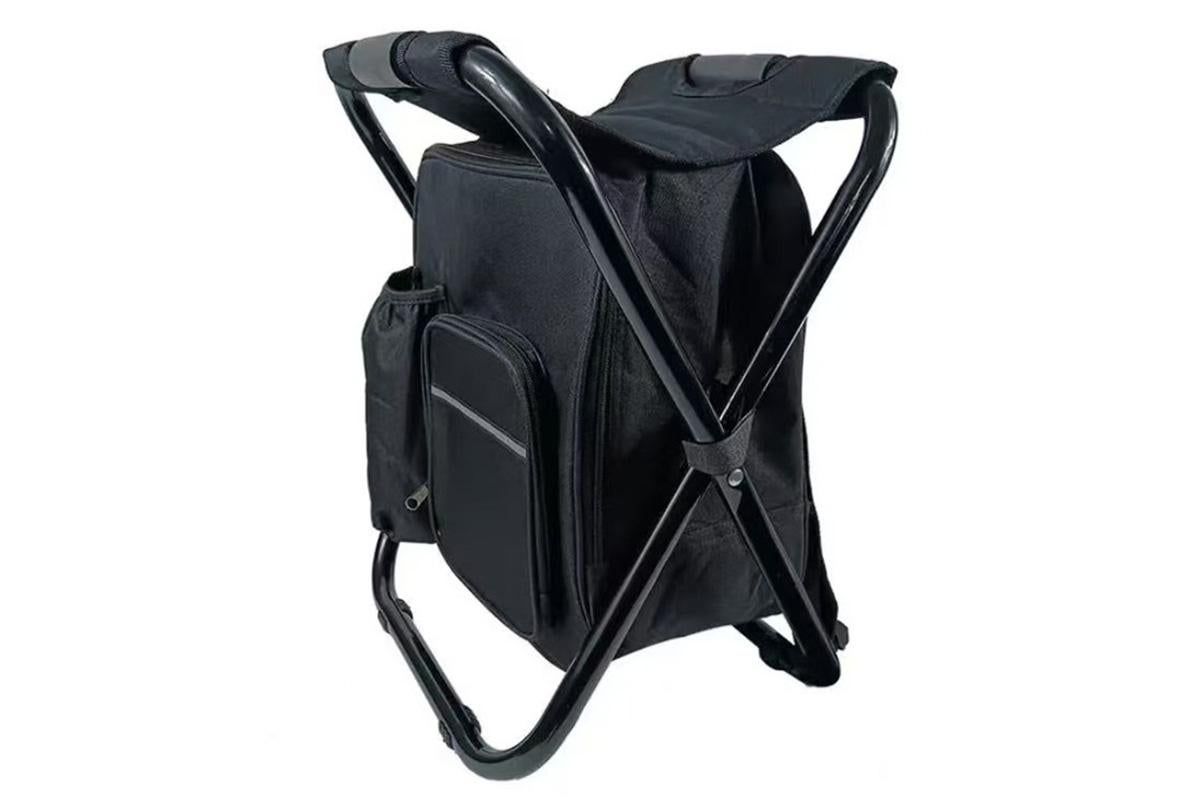Portable Cooler Stool Multi-Function Folding Fishing Chair - Black - Image 2