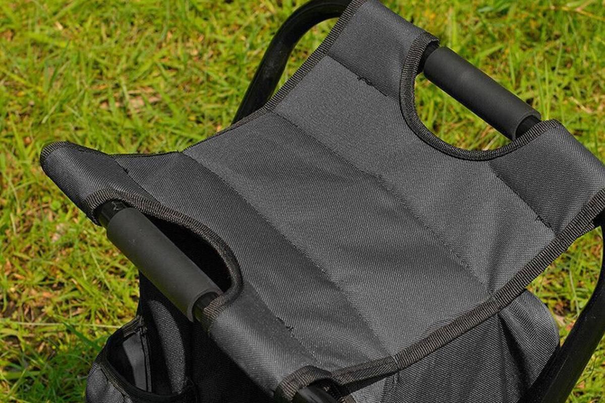 Portable Cooler Stool Multi-Function Folding Fishing Chair - Black - Image 7