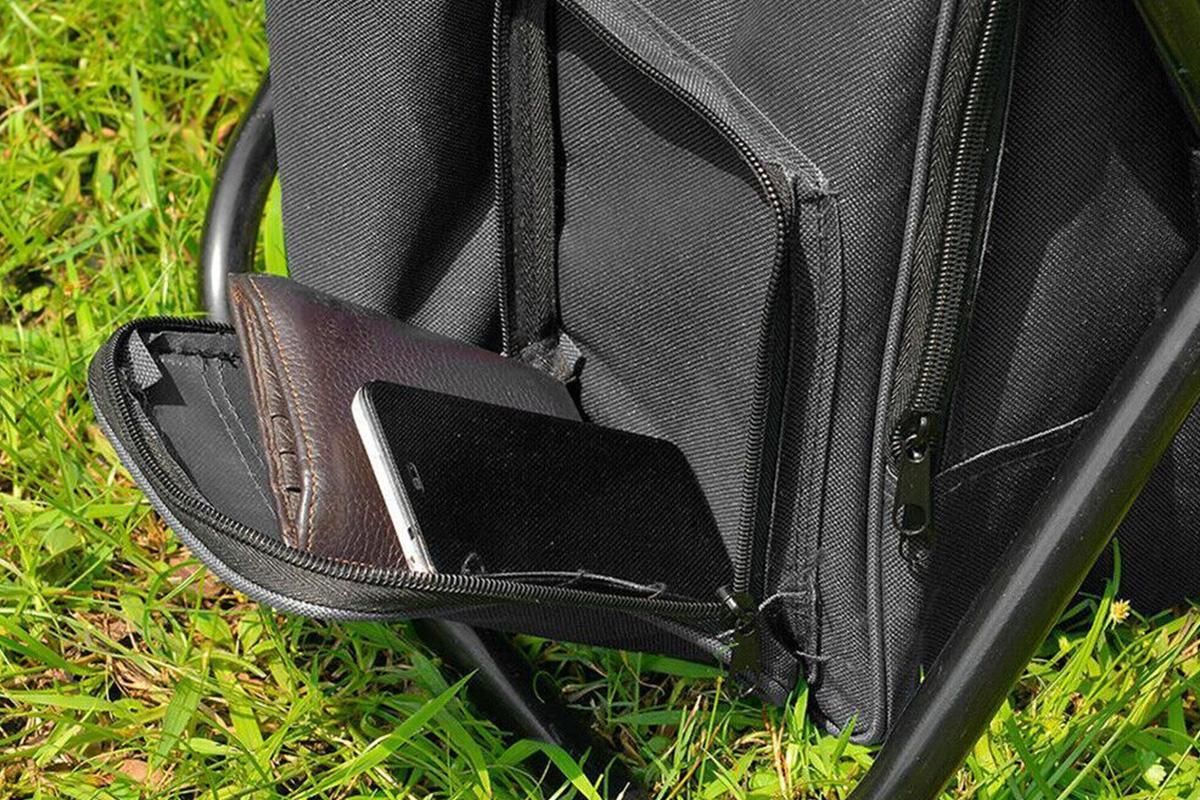 Portable Cooler Stool Multi-Function Folding Fishing Chair - Black - Image 8
