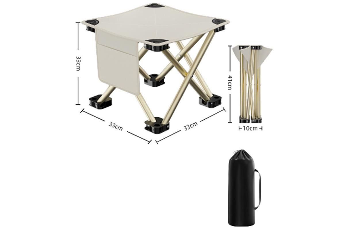 Portable Folding Camping Stool for Fishing Hiking Camping Seat with Carry Bag -Beige / L - Image 5