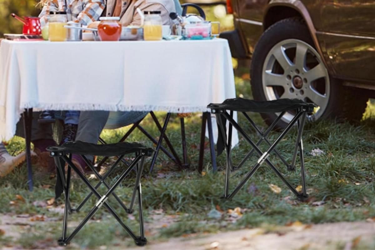 Portable Folding Camping Stool for Fishing Hiking Camping Seat with Carry Bag -Black / L - Image 4