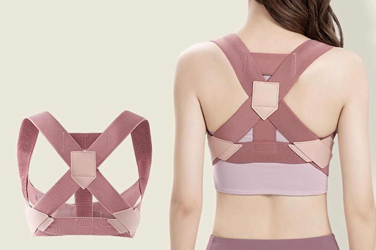 Posture Corrector Clavicle Support Back Straight Shoulders Brace Strap -Pink / S - Image 6