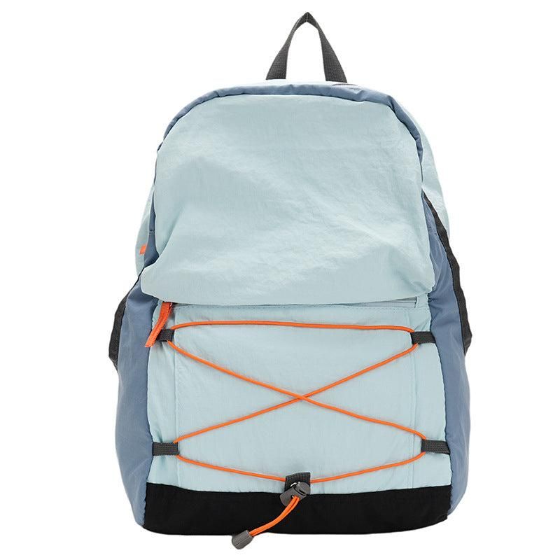 Blue Mini Lightweight Drawstring Backpack for Women - Small Casual Travel Daypack - Image 1