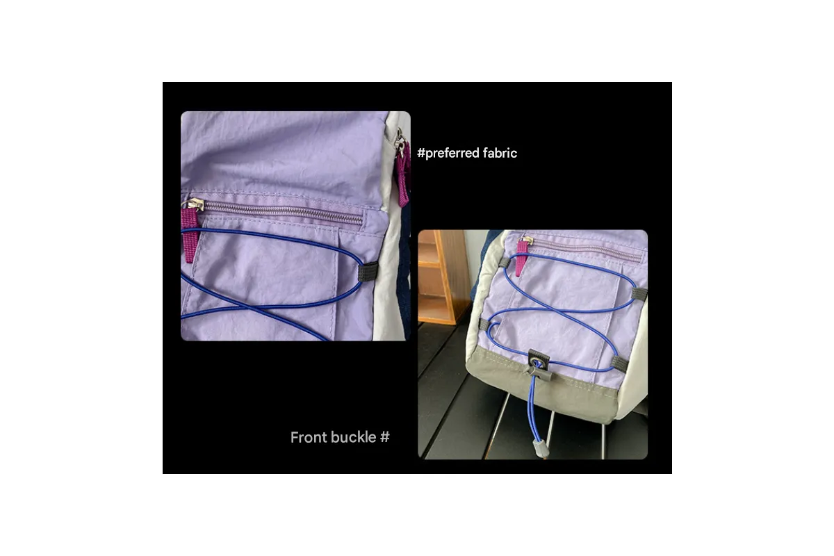 Blue Mini Lightweight Drawstring Backpack for Women - Small Casual Travel Daypack - Image 2
