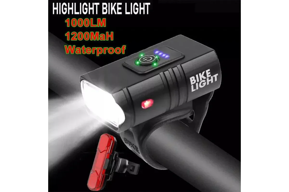 Bike Light Set Rechargeable LED Bicycle Lights Waterproof Headlight Front Rear - Image 8