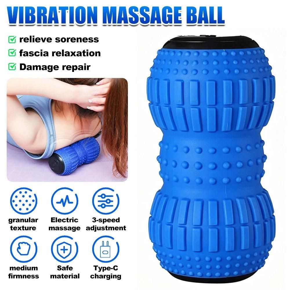 Rechargeable Electric Massage Roller Vibrating Silicone Yoga Ball Muscle Relief - Image 2