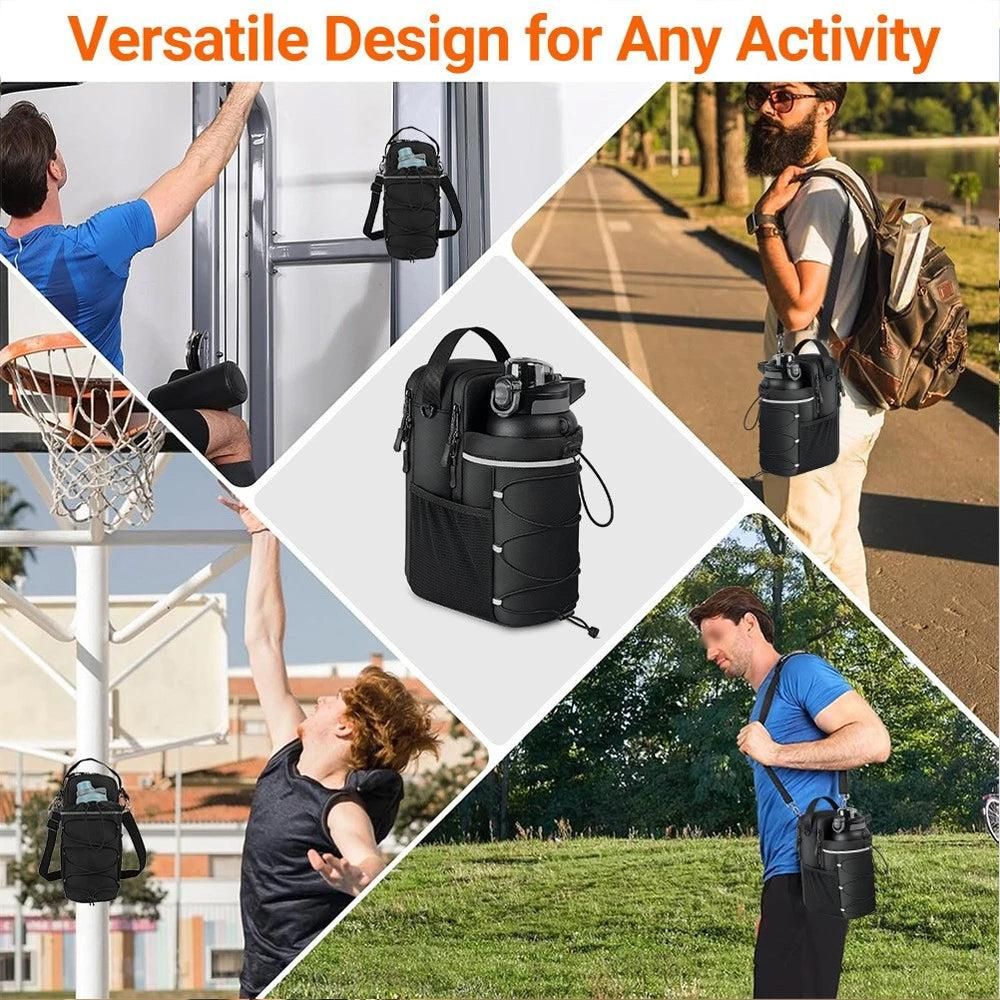 Portable Gym Bag Water Bottle Holder Crossbody Sling Chest Bag Workout - Image 3
