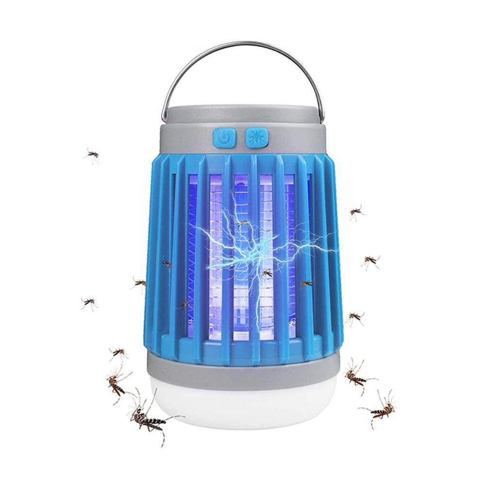 2pcs Solar and USB Mosquito Killer Camp Lamp Flashlight -Blue - Image 2