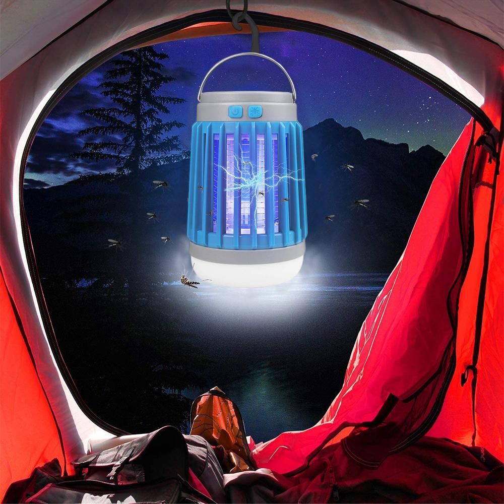 2pcs Solar and USB Mosquito Killer Camp Lamp Flashlight -Blue - Image 4