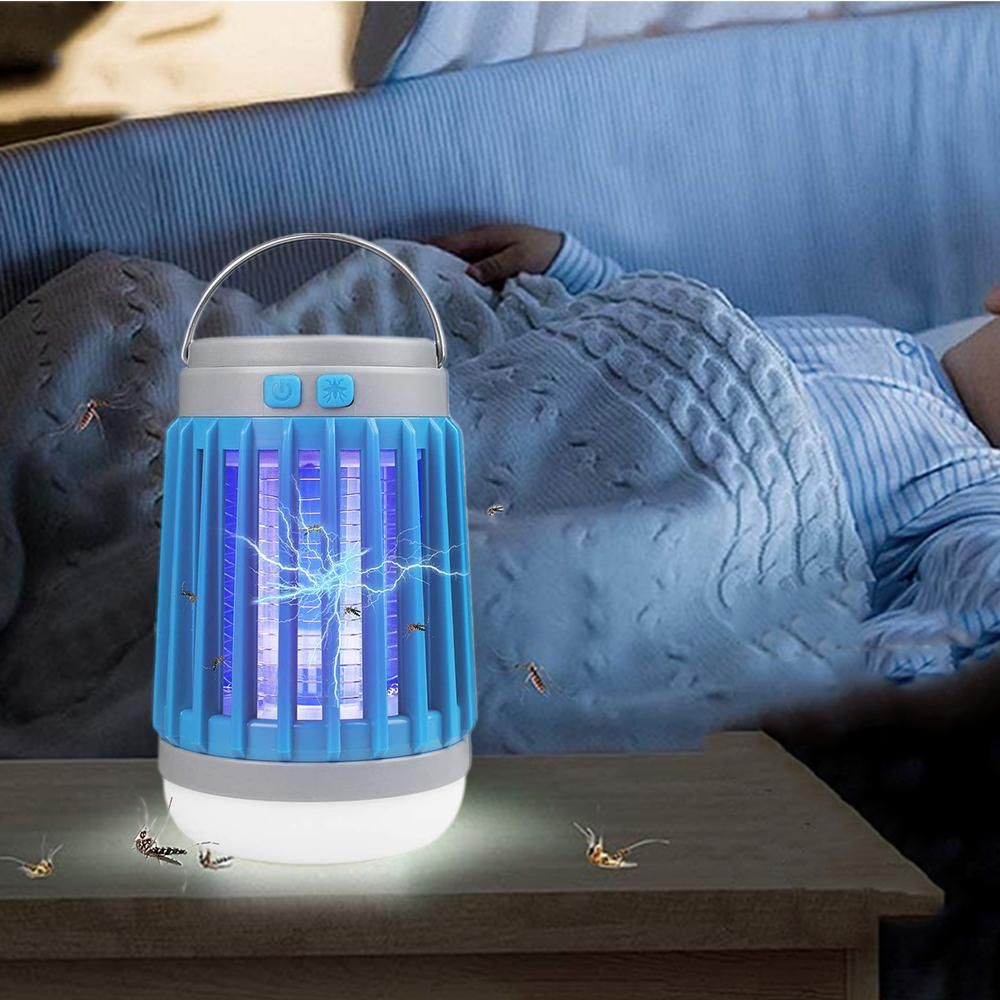 2pcs Solar and USB Mosquito Killer Camp Lamp Flashlight -Blue - Image 5