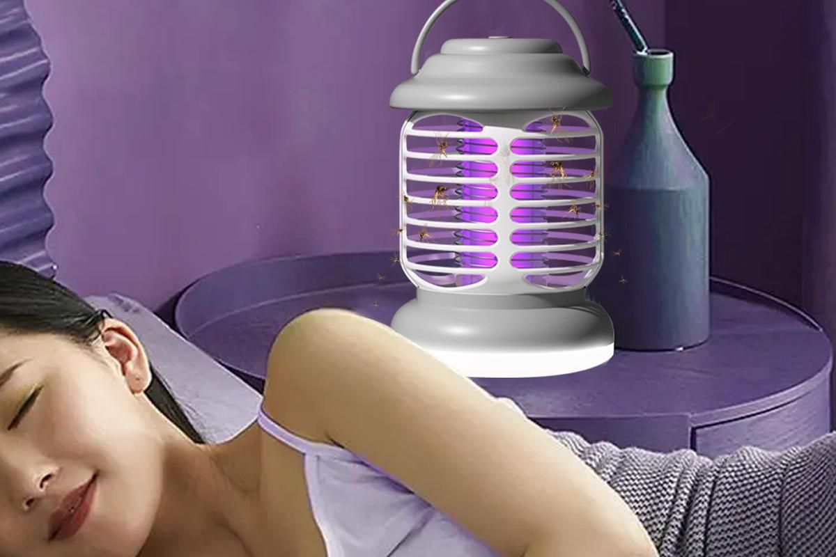 Portable Electric Mosquito Zapper Killer Lamp Trap for Indoor and Outdoor -Grey - Image 3
