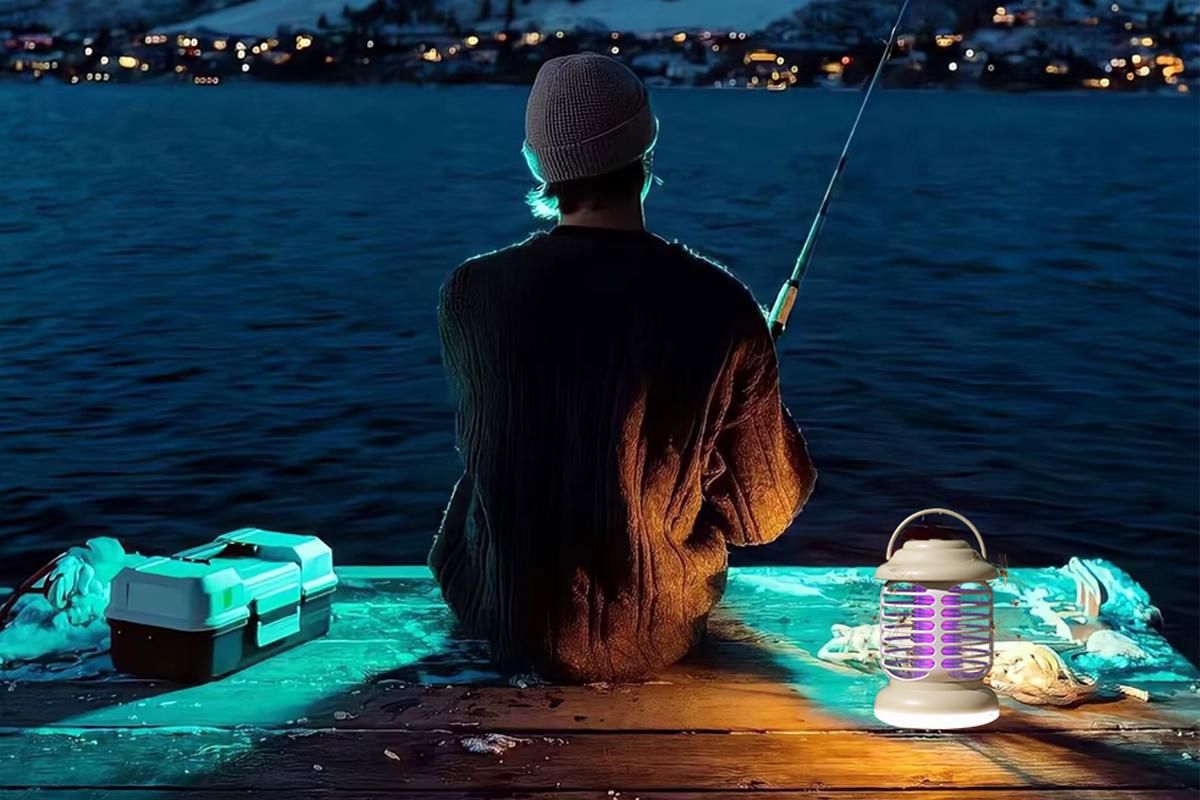 Portable Electric Mosquito Zapper Killer Lamp Trap for Indoor and Outdoor -khaki - Image 5