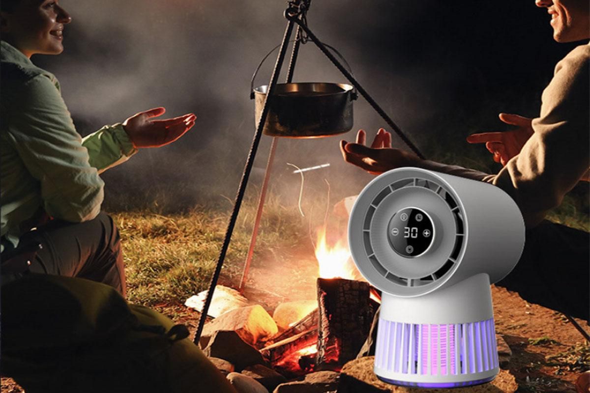 2 in 1 Electric Mosquito Lamp Fan Portable Mosquito Lamp Bug Zapper Desk Fan Bladeless - Image 3