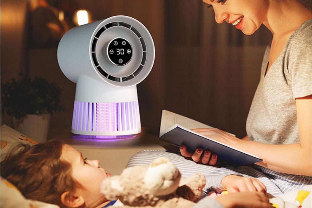 2 in 1 Electric Mosquito Lamp Fan Portable Mosquito Lamp Bug Zapper Desk Fan Bladeless - Image 4