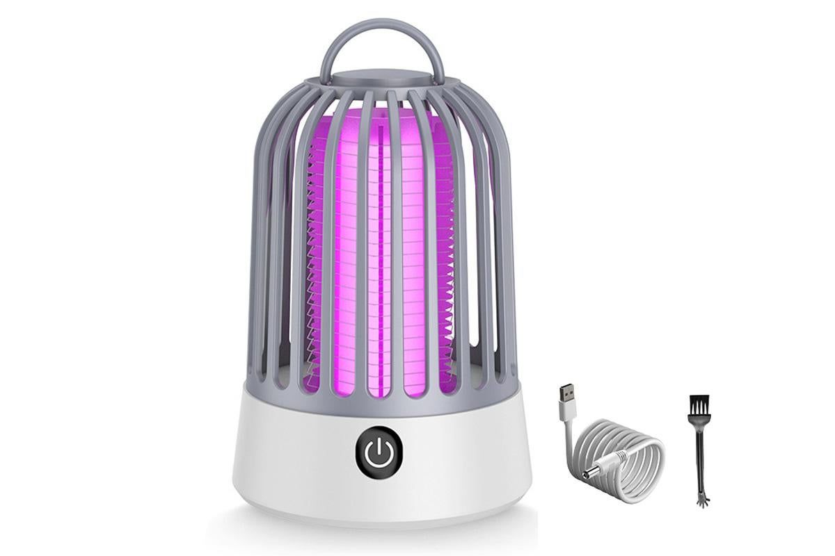 Electric Mosquito Killer Lamp Insect Catcher Fly Bug Zapper Trap LED Purple Lamp Mozzie -Grey - Image 1