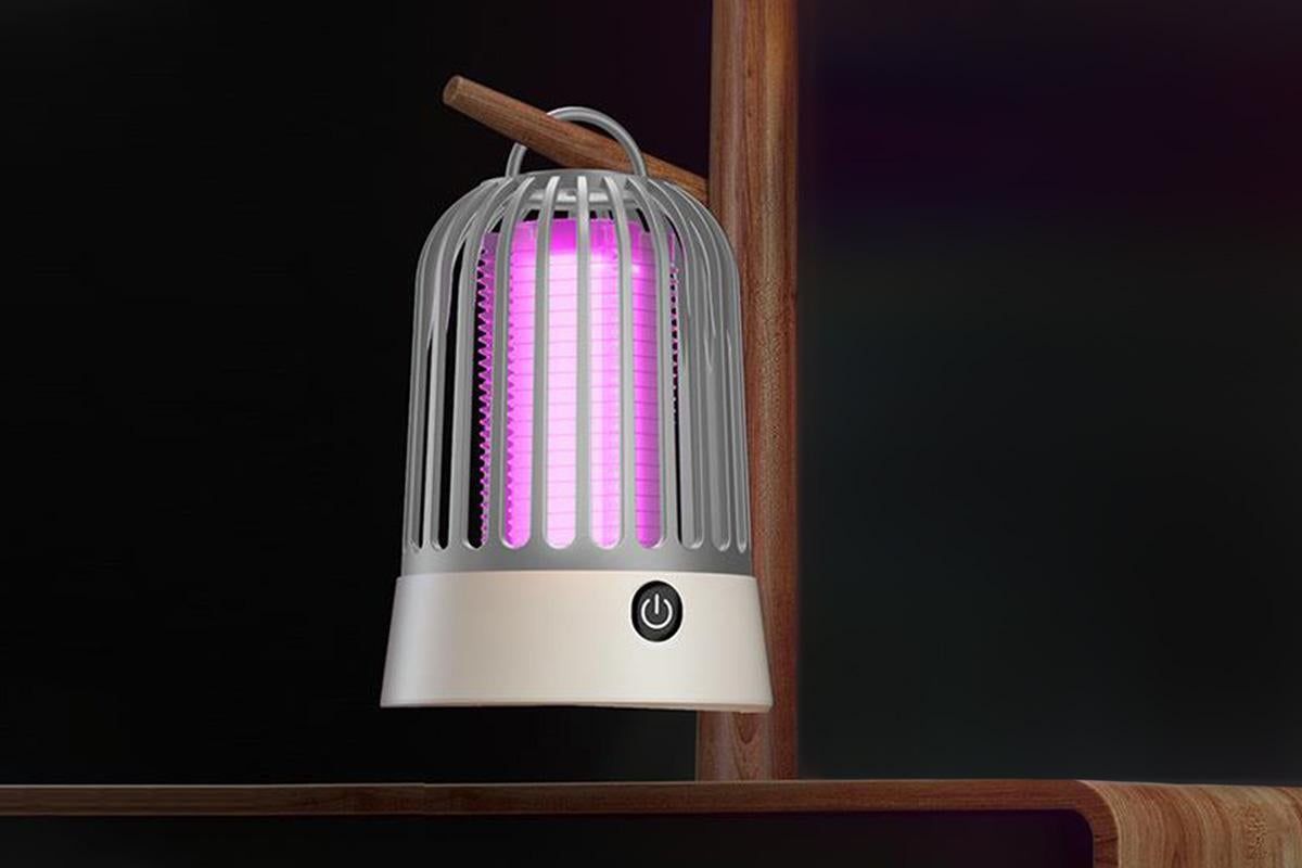 Electric Mosquito Killer Lamp Insect Catcher Fly Bug Zapper Trap LED Purple Lamp Mozzie -Grey - Image 2