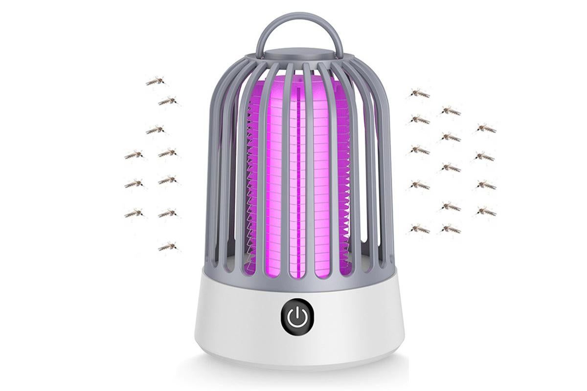 Electric Mosquito Killer Lamp Insect Catcher Fly Bug Zapper Trap LED Purple Lamp Mozzie -Grey - Image 3