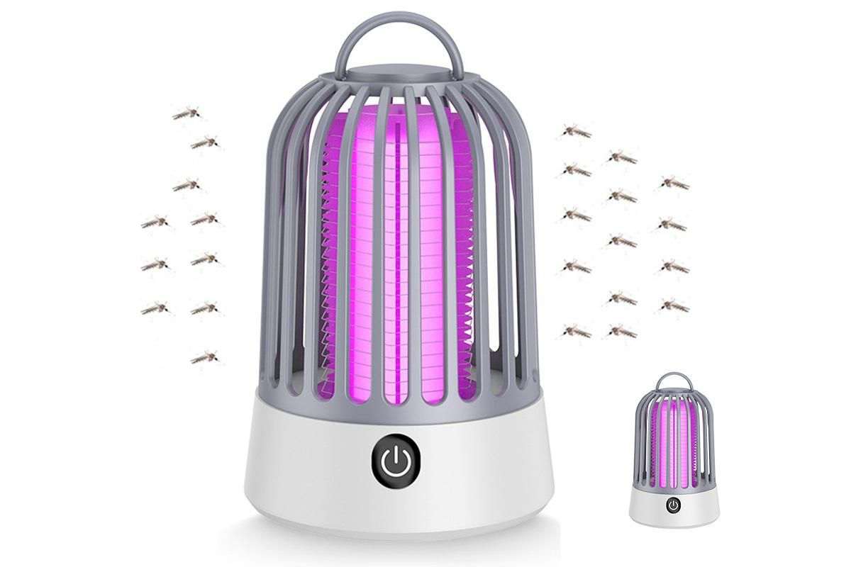 Electric Mosquito Killer Lamp Insect Catcher Fly Bug Zapper Trap LED Purple Lamp Mozzie -Grey - Image 4