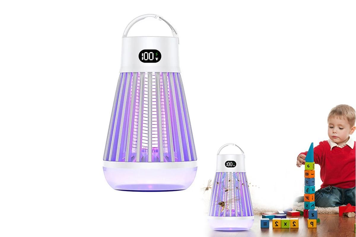Electric Zapper Portable Rechargeable Mosquito Killer Lamp Trap -White - Image 1