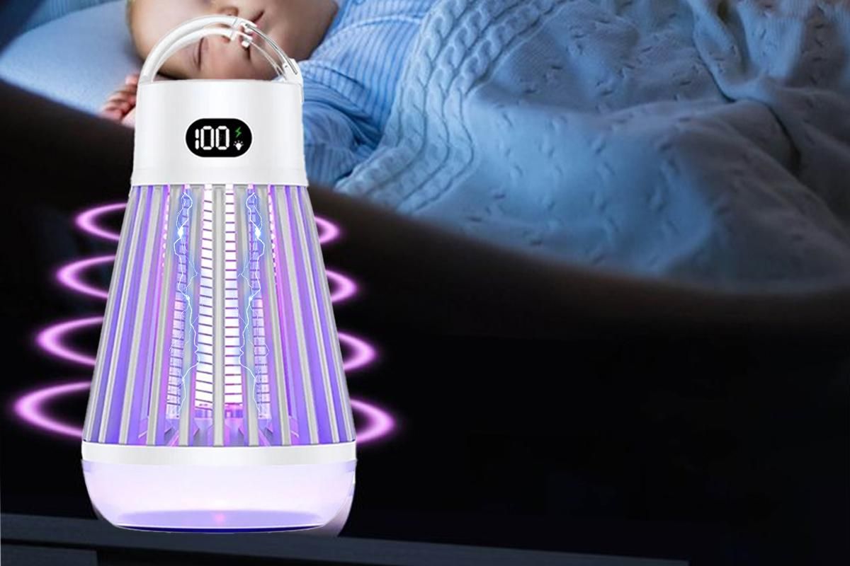 Electric Zapper Portable Rechargeable Mosquito Killer Lamp Trap -White - Image 4