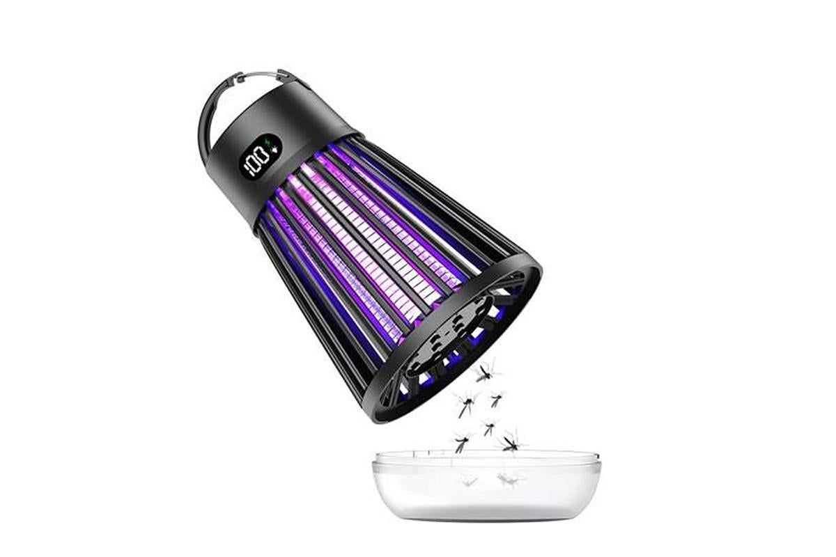 Electric Zapper Portable Rechargeable Mosquito Killer Lamp Trap -Black - Image 3