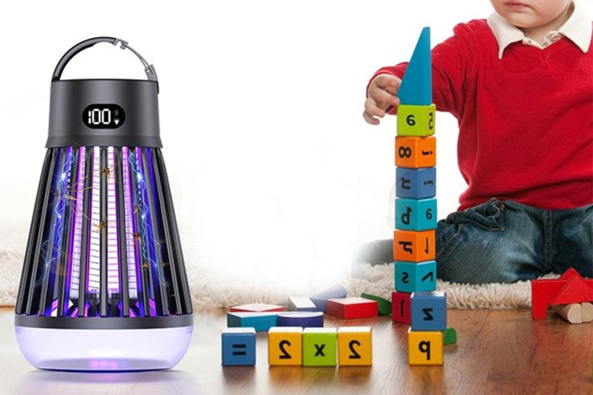 Electric Zapper Portable Rechargeable Mosquito Killer Lamp Trap -Black - Image 4