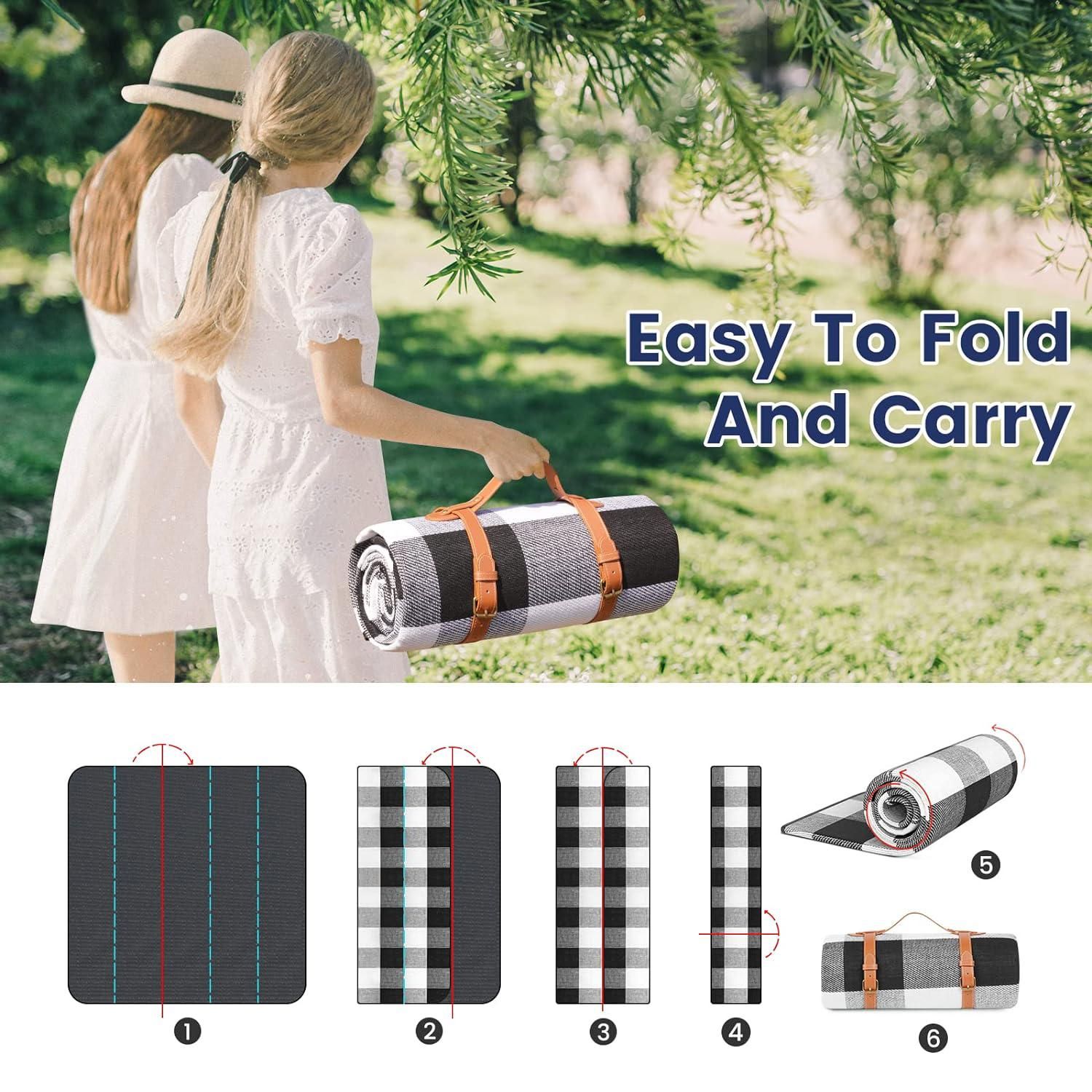 Outdoor Picnic Blanket Waterproof Mat Extra Wide Camping Tent Ground Sheet for Hiking and Outdoor Activities - Blue S - Image 3