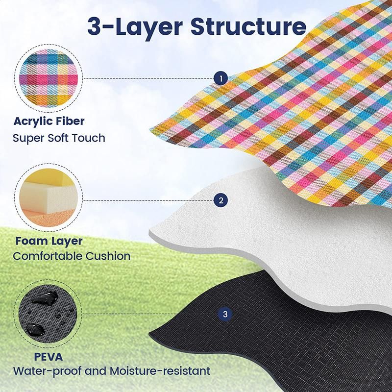 Outdoor Picnic Blanket Waterproof Mat Extra Wide Camping Tent Ground Sheet for Hiking and Outdoor Activities - Multicolor L - Image 3