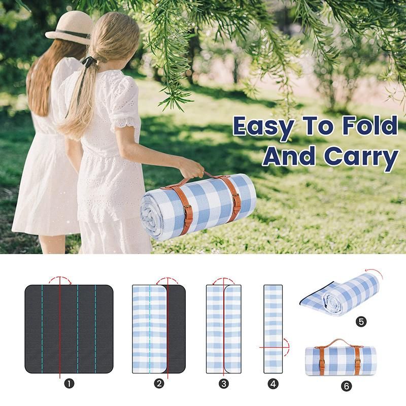 Outdoor Picnic Blanket Waterproof Mat Extra Wide Camping Tent Ground Sheet for Hiking and Outdoor Activities - Sky Blue S - Image 2