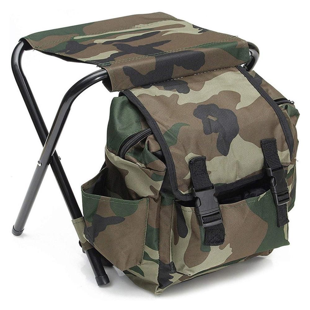 2-in-1 Outdoor Tackle Backpack Foldable Stool Seat Backpack Bag - Image 2