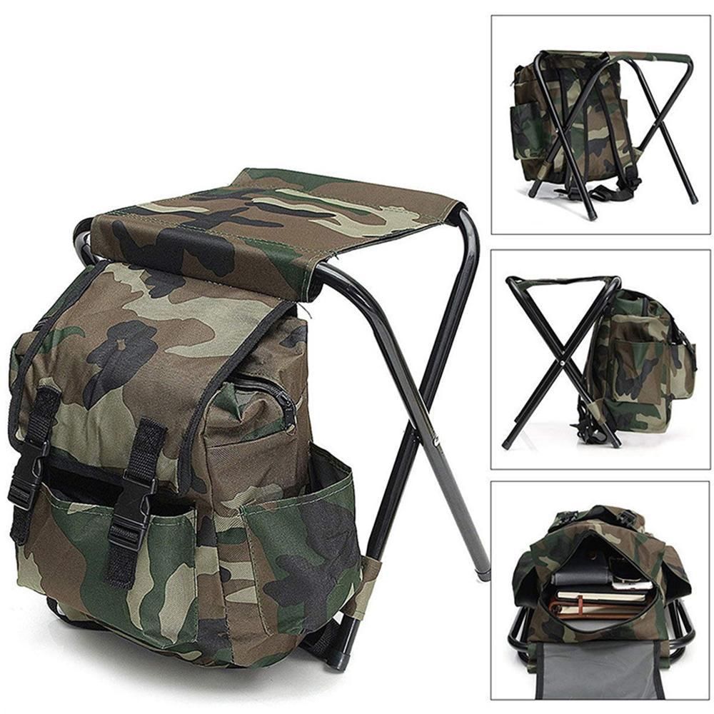 2-in-1 Outdoor Tackle Backpack Foldable Stool Seat Backpack Bag - Image 3