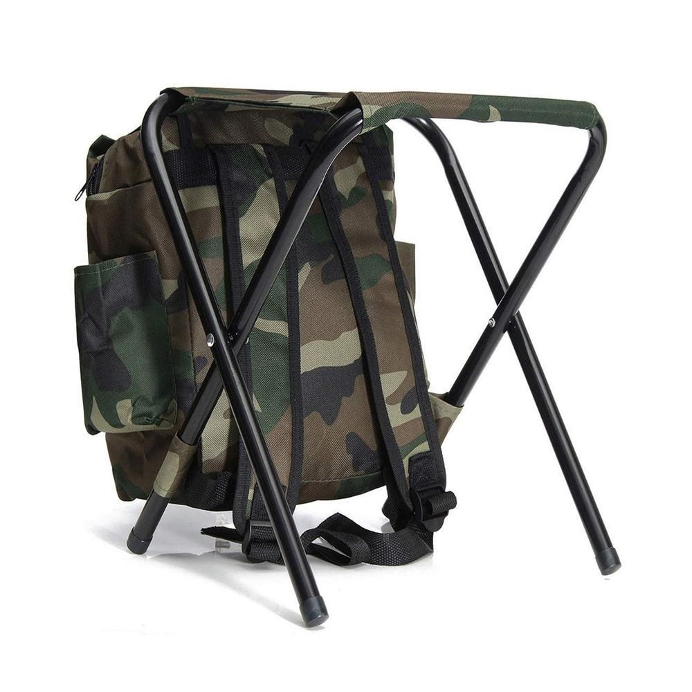 2-in-1 Outdoor Tackle Backpack Foldable Stool Seat Backpack Bag - Image 4