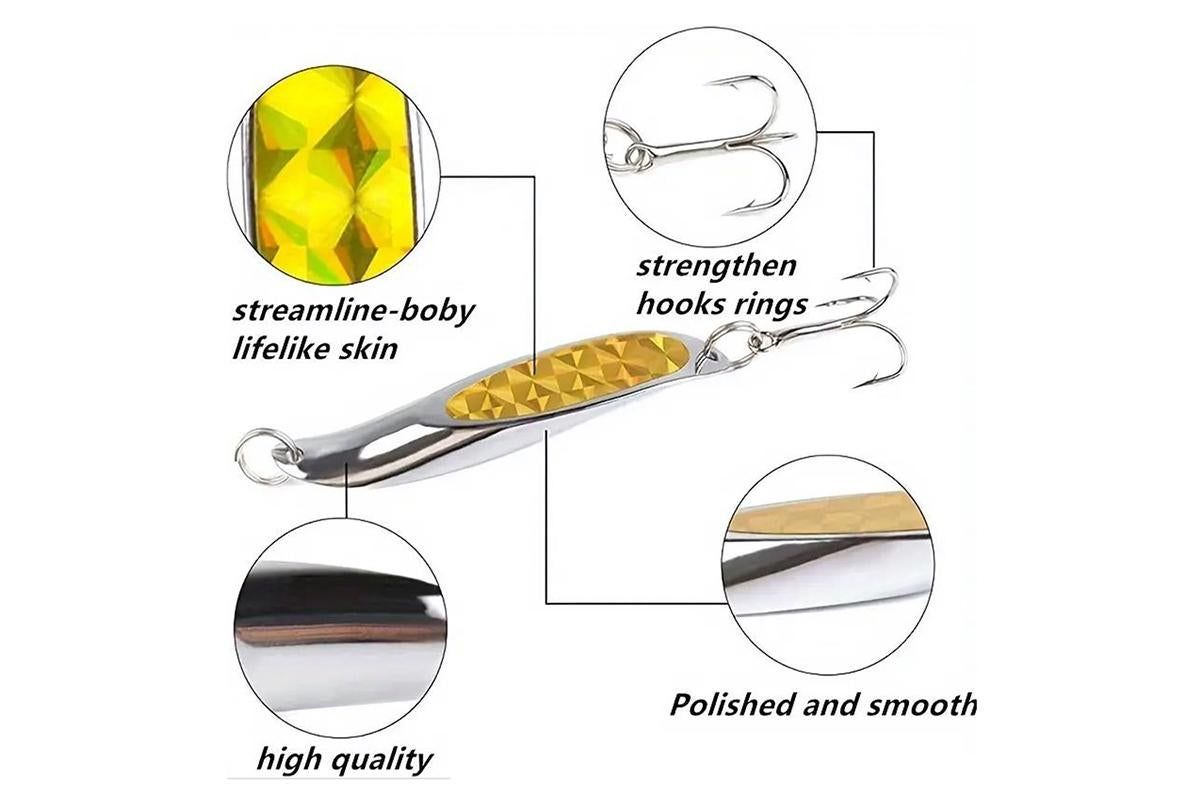 Fishing Lure Metal Slugs Slice Spoon Spinner Baits Tackle Mackerel Tailor Lures - Image 5