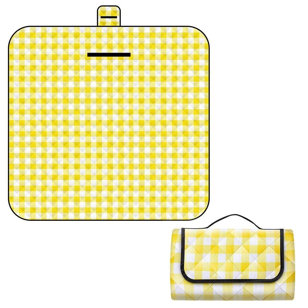 Foldable Picnic Mat Water-resistant Soft Camping Blanket Beach Outdoor Mat Yellow L - Image 1