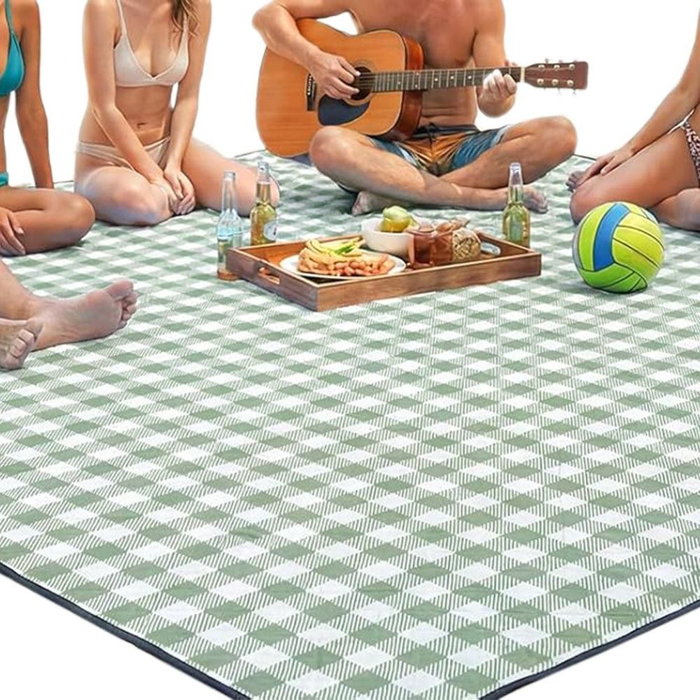 Waterproof Picnic Blanket Beach Outdoor Camping Mat Large Foldable Green - Image 1
