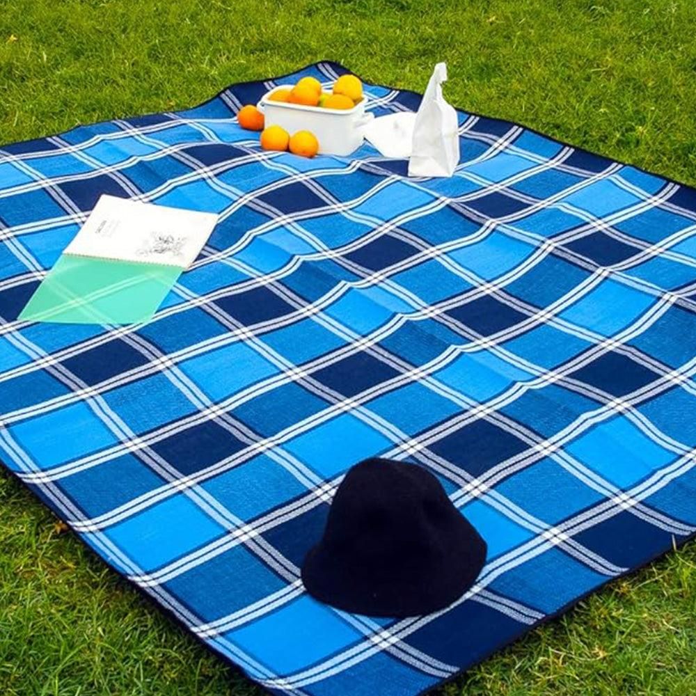 Waterproof Picnic Blanket Beach Outdoor Camping Mat Large Foldable Blue - Image 2