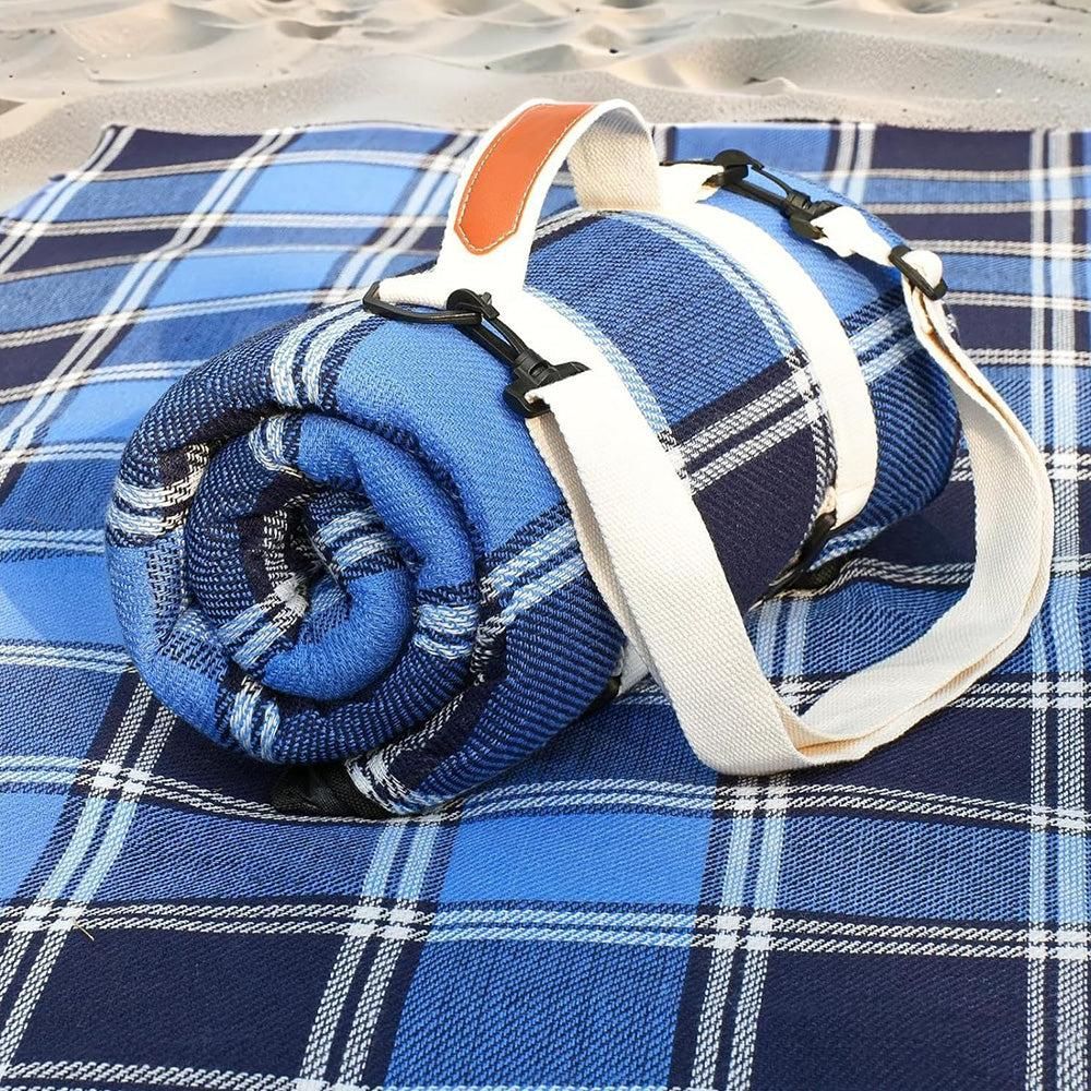 Waterproof Picnic Blanket Beach Outdoor Camping Mat Large Foldable Blue - Image 3