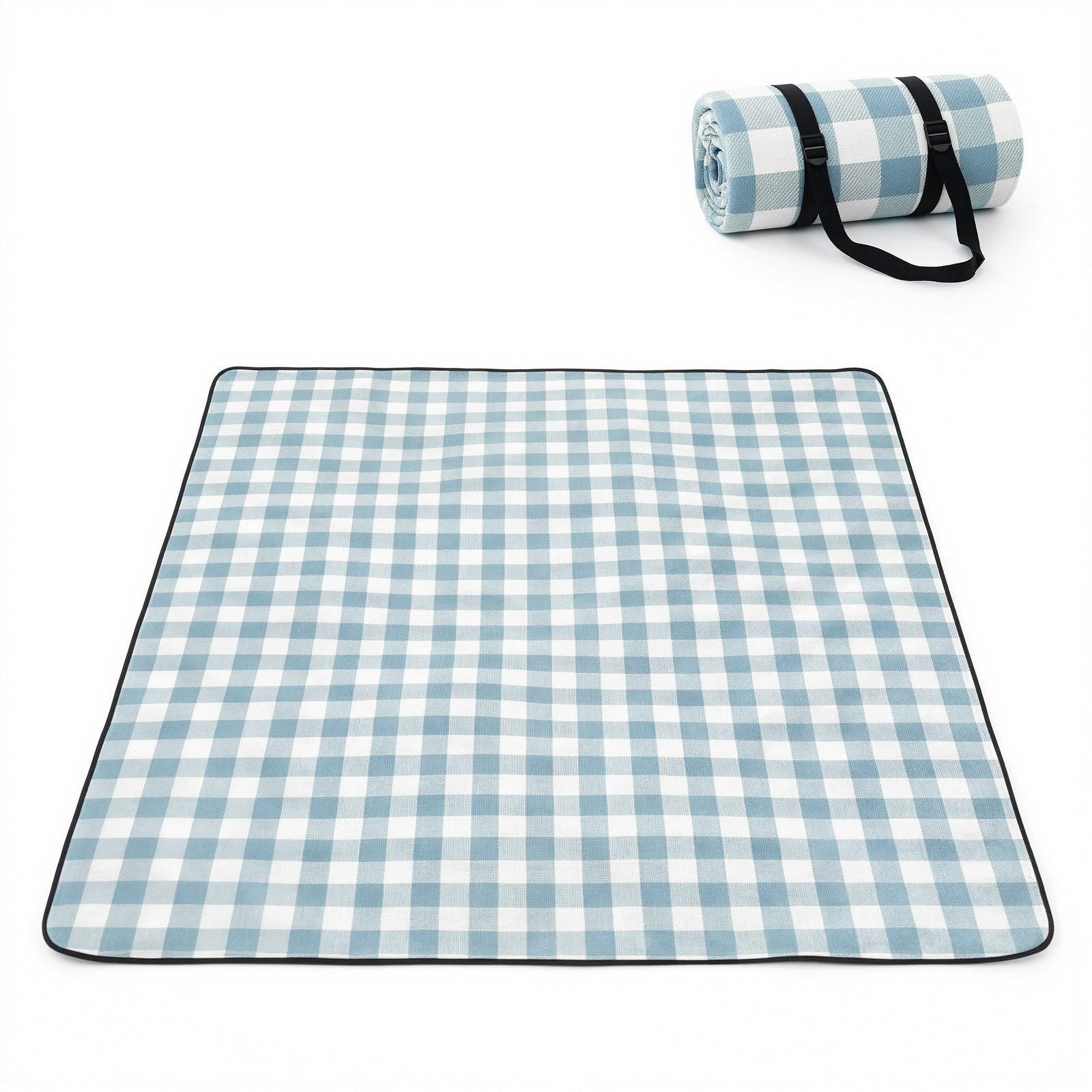 Waterproof Picnic Blanket Beach Outdoor Camping Mat Large Foldable Blue - Image 6