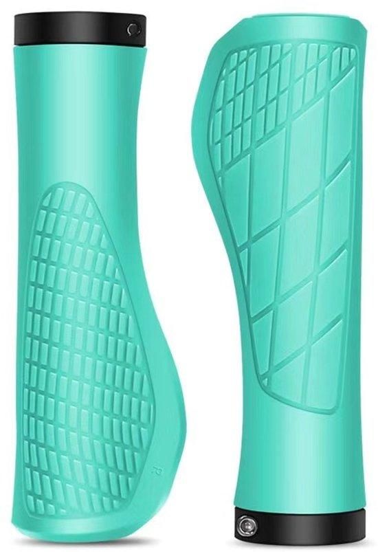 Bicycle Grips Mountain Bike 1 Pair Including Installation Tools Ergonomic - Cyan Gripps Handlebar Grips Tape & Pads - Image 1